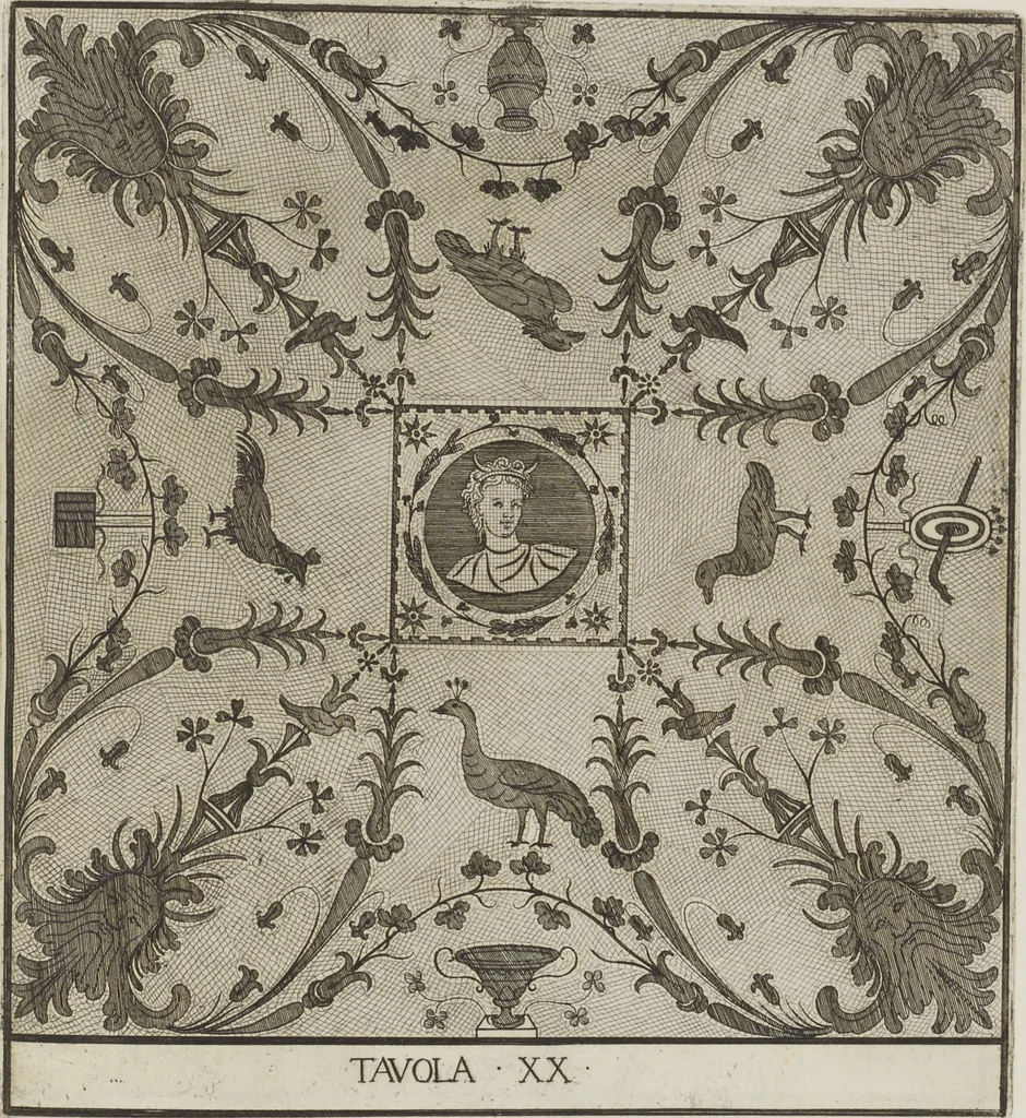 An illustration from Le pitture antiche delle grotte di Roma, e del sepolcro de' Nasonj: disegnate, & intagliate alla similitudine degli antichi originali, 1706, leaf 56