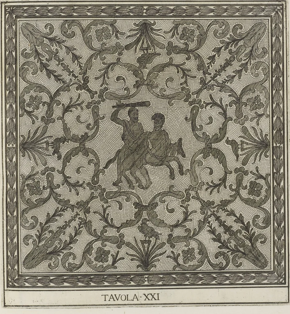 An illustration from Le pitture antiche delle grotte di Roma, e del sepolcro de' Nasonj: disegnate, & intagliate alla similitudine degli antichi originali, 1706, leaf 58