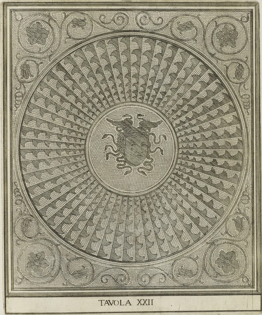 An illustration from Le pitture antiche delle grotte di Roma, e del sepolcro de' Nasonj: disegnate, & intagliate alla similitudine degli antichi originali, 1706, leaf 60