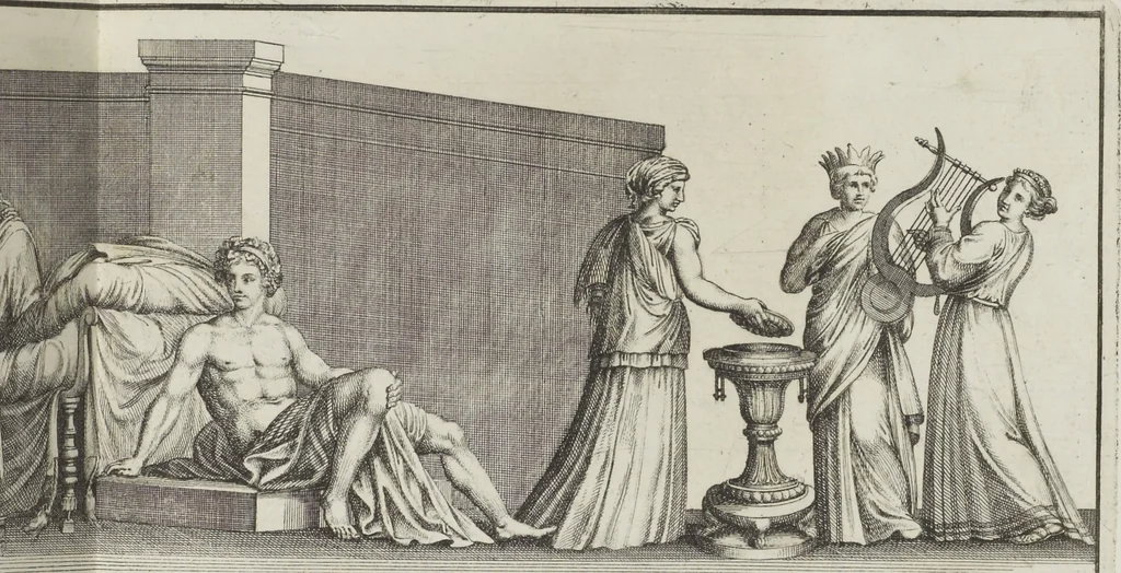 An illustration from Le pitture antiche delle grotte di Roma, e del sepolcro de' Nasonj: disegnate, & intagliate alla similitudine degli antichi originali, 1706, leaf 68