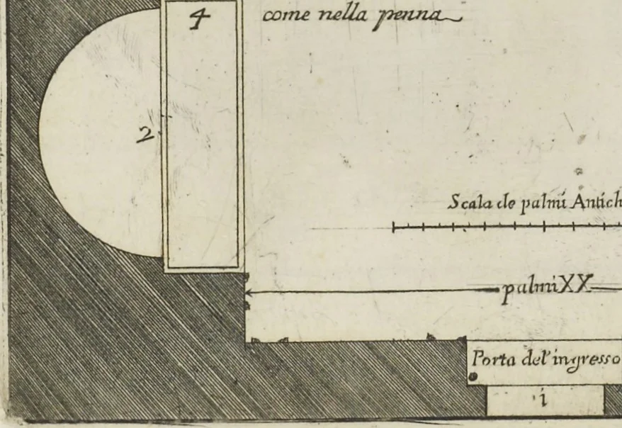 An illustration from Le pitture antiche delle grotte di Roma, e del sepolcro de' Nasonj: disegnate, & intagliate alla similitudine degli antichi originali, 1706, leaf 96