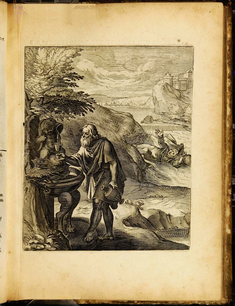An illustration from Quinti Horatii Flacci emblemata: imaginibus in aes incisis, notisq[ue] illustrata, 1612, leaf 117
