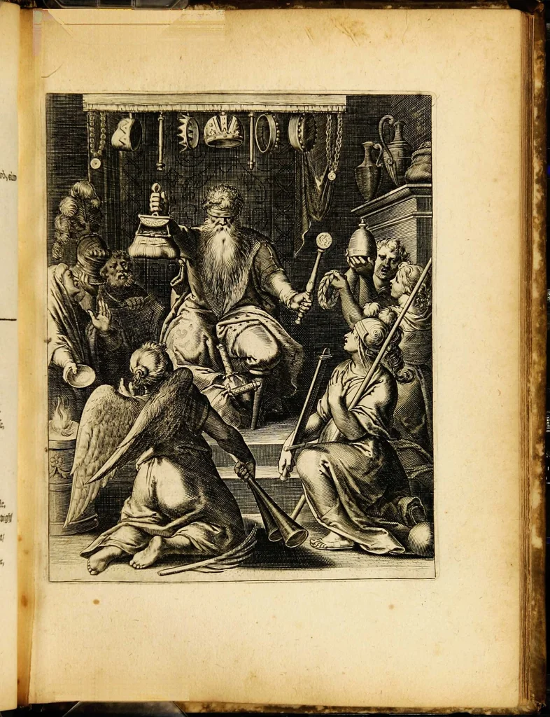 An illustration from Quinti Horatii Flacci emblemata: imaginibus in aes incisis, notisq[ue] illustrata, 1612, leaf 129