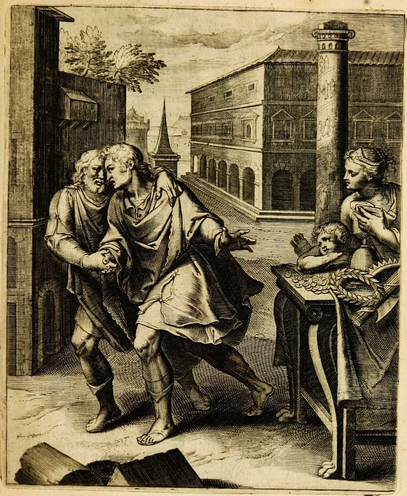 An illustration from Quinti Horatii Flacci emblemata: imaginibus in aes incisis, notisq[ue] illustrata, 1612, leaf 141