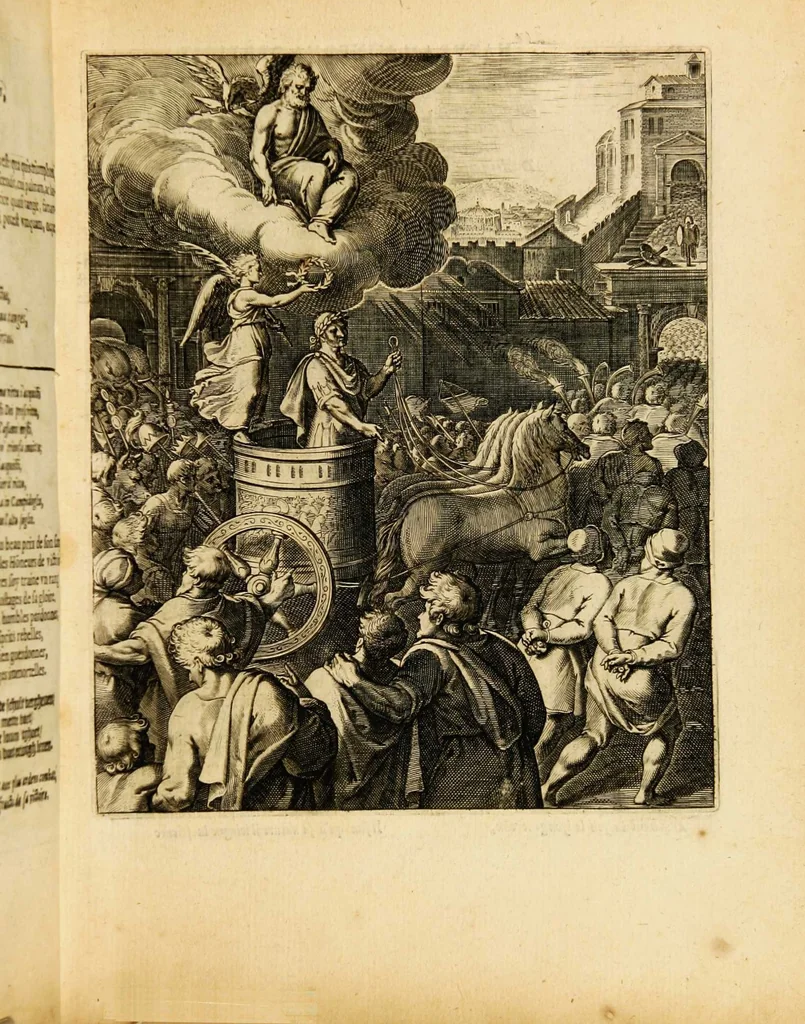 An illustration from Quinti Horatii Flacci emblemata: imaginibus in aes incisis, notisq[ue] illustrata, 1612, leaf 15