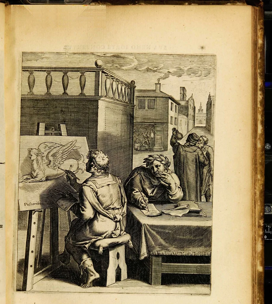 An illustration from Quinti Horatii Flacci emblemata: imaginibus in aes incisis, notisq[ue] illustrata, 1612, leaf 151