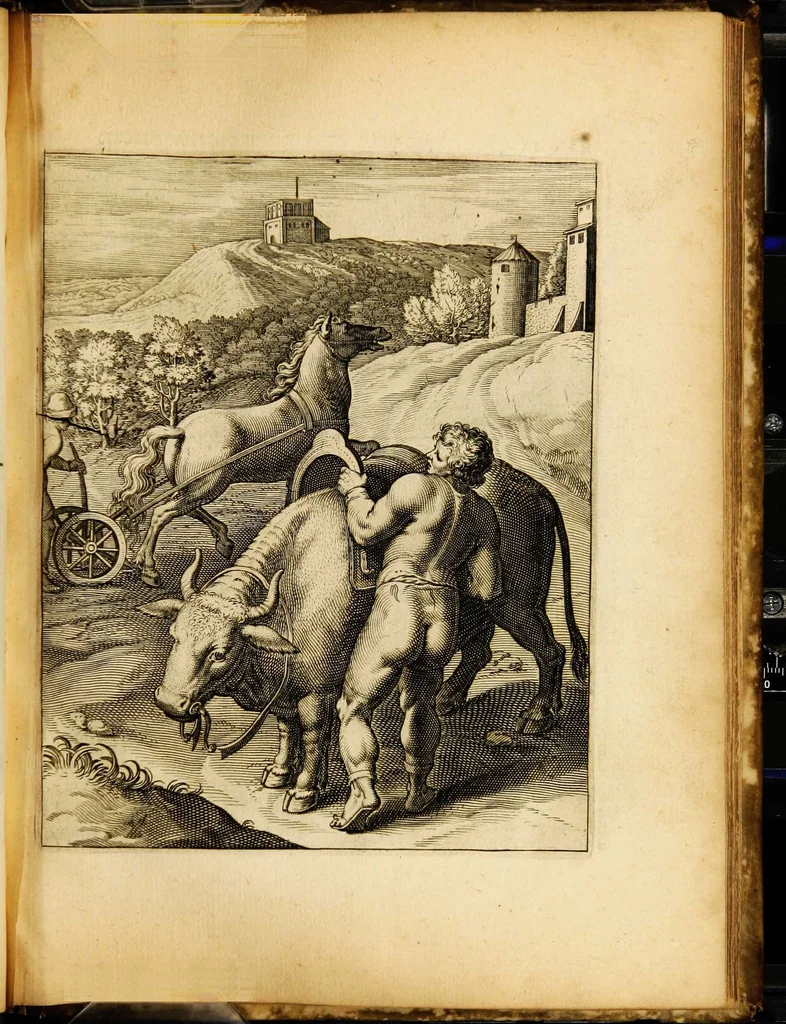 An illustration from Quinti Horatii Flacci emblemata: imaginibus in aes incisis, notisq[ue] illustrata, 1612, leaf 153