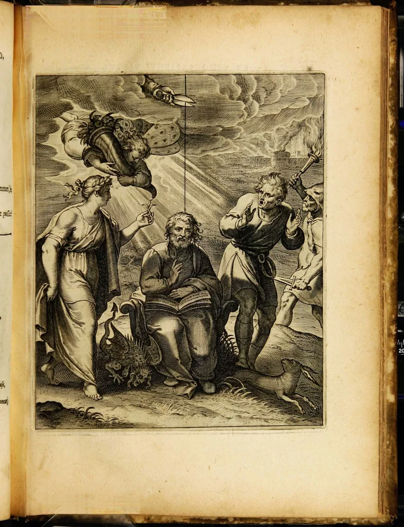An illustration from Quinti Horatii Flacci emblemata: imaginibus in aes incisis, notisq[ue] illustrata, 1612, leaf 169