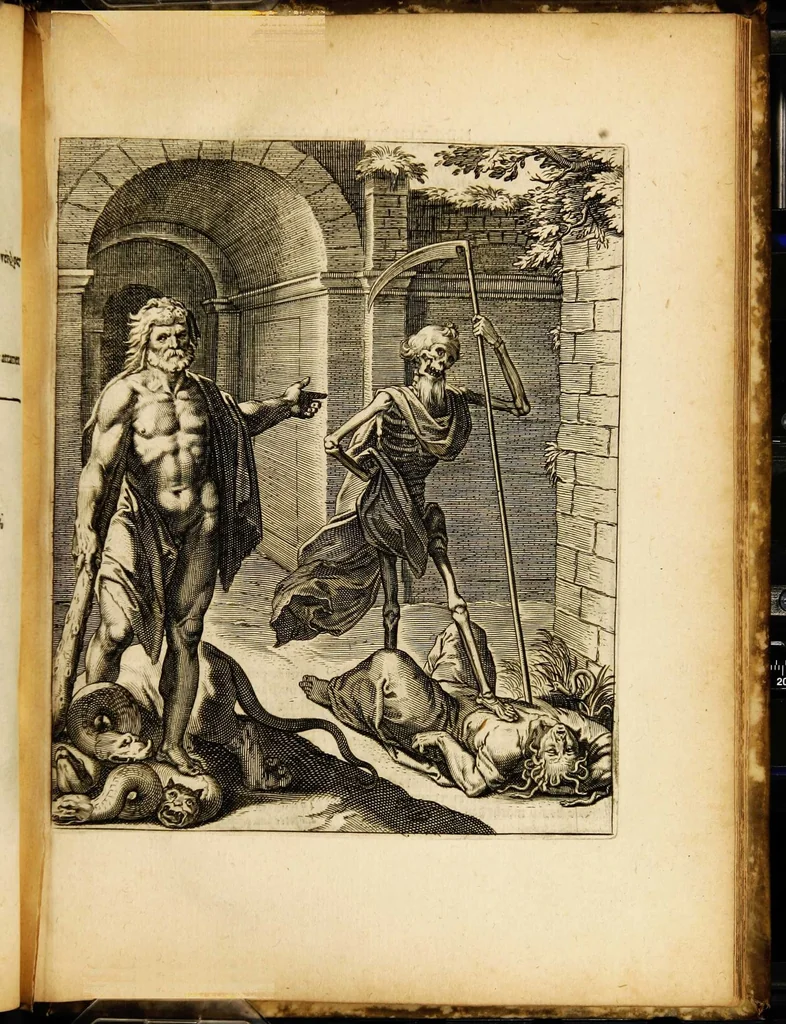An illustration from Quinti Horatii Flacci emblemata: imaginibus in aes incisis, notisq[ue] illustrata, 1612, leaf 177