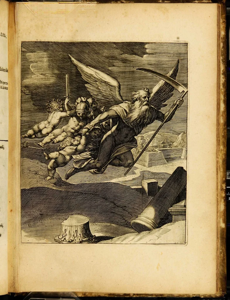 An illustration from Quinti Horatii Flacci emblemata: imaginibus in aes incisis, notisq[ue] illustrata, 1612, leaf 181