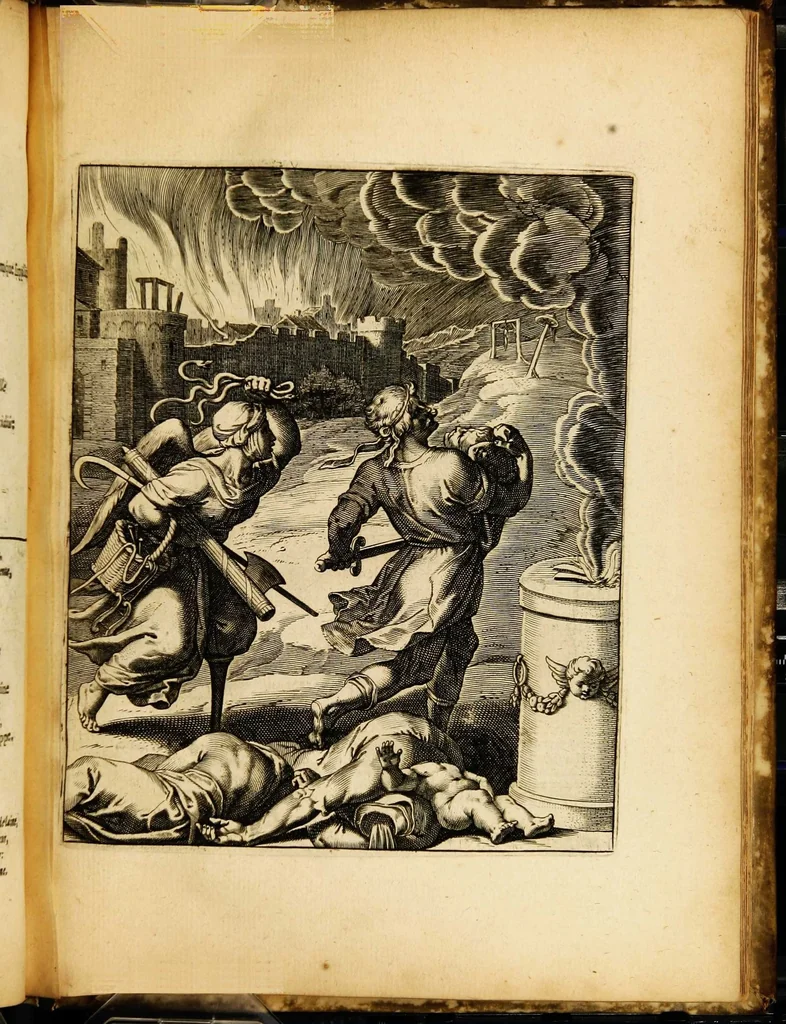 An illustration from Quinti Horatii Flacci emblemata: imaginibus in aes incisis, notisq[ue] illustrata, 1612, leaf 185