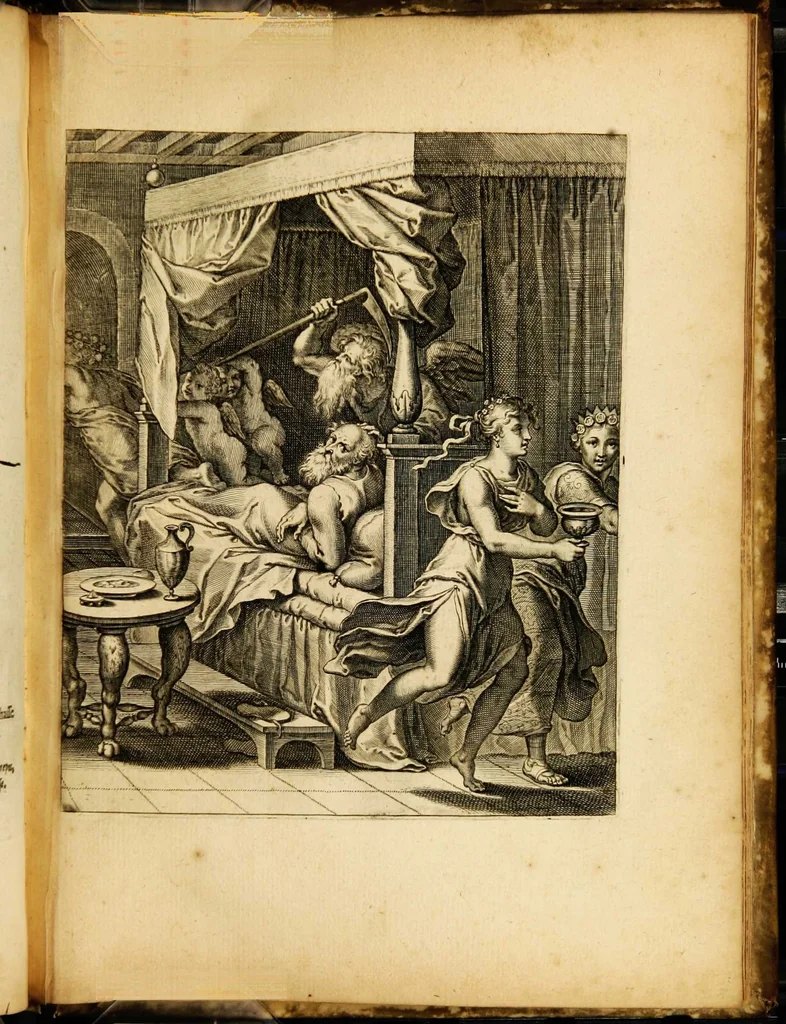 An illustration from Quinti Horatii Flacci emblemata: imaginibus in aes incisis, notisq[ue] illustrata, 1612, leaf 193