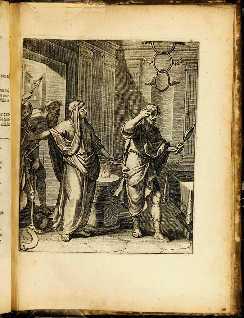 An illustration from Quinti Horatii Flacci emblemata: imaginibus in aes incisis, notisq[ue] illustrata, 1612, leaf 197
