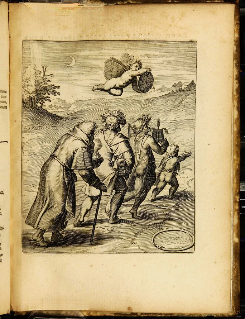 An illustration from Quinti Horatii Flacci emblemata: imaginibus in aes incisis, notisq[ue] illustrata, 1612, leaf 211