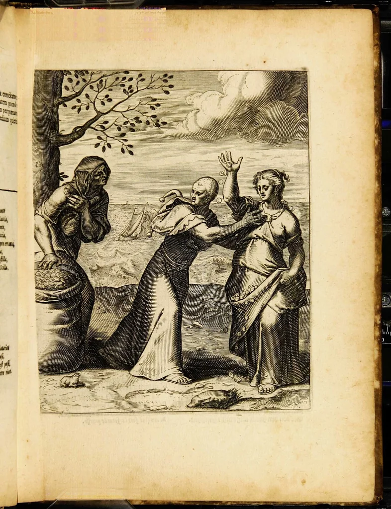 An illustration from Quinti Horatii Flacci emblemata: imaginibus in aes incisis, notisq[ue] illustrata, 1612, leaf 25