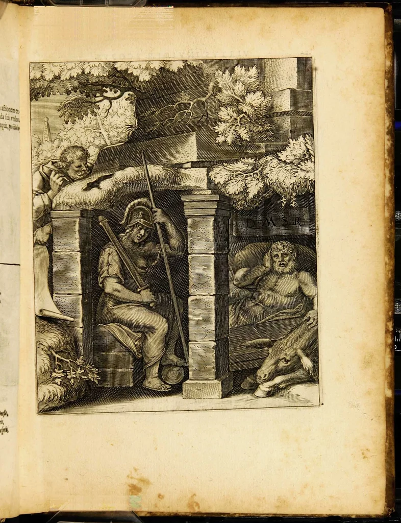 An illustration from Quinti Horatii Flacci emblemata: imaginibus in aes incisis, notisq[ue] illustrata, 1612, leaf 27