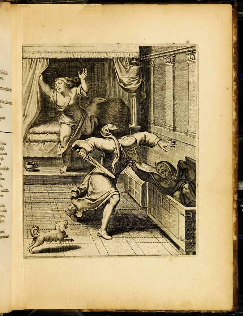 An illustration from Quinti Horatii Flacci emblemata: imaginibus in aes incisis, notisq[ue] illustrata, 1612, leaf 33