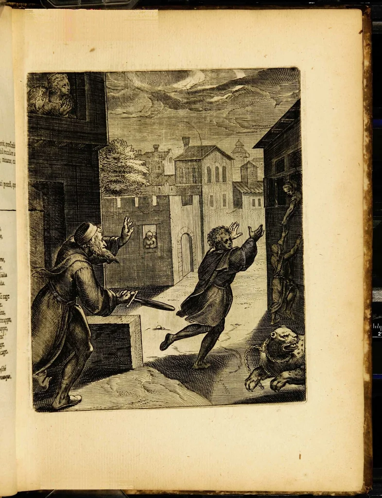 An illustration from Quinti Horatii Flacci emblemata: imaginibus in aes incisis, notisq[ue] illustrata, 1612, leaf 35