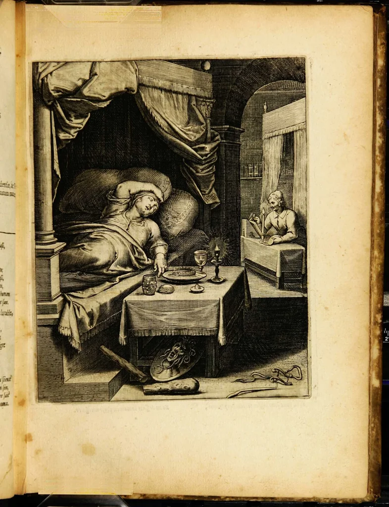 An illustration from Quinti Horatii Flacci emblemata: imaginibus in aes incisis, notisq[ue] illustrata, 1612, leaf 45