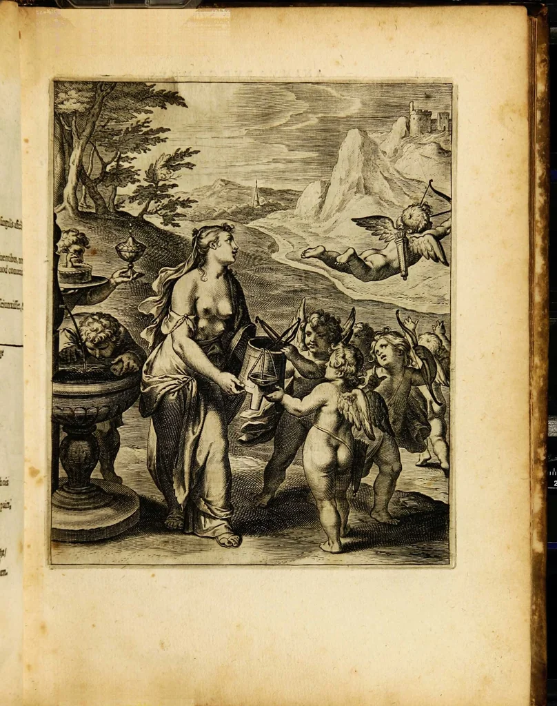 An illustration from Quinti Horatii Flacci emblemata: imaginibus in aes incisis, notisq[ue] illustrata, 1612, leaf 47