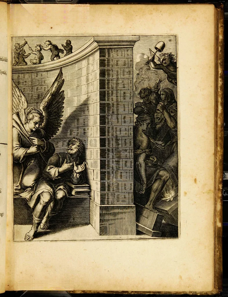 An illustration from Quinti Horatii Flacci emblemata: imaginibus in aes incisis, notisq[ue] illustrata, 1612, leaf 63