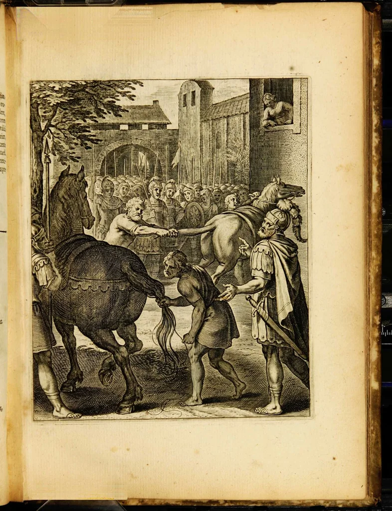 An illustration from Quinti Horatii Flacci emblemata: imaginibus in aes incisis, notisq[ue] illustrata, 1612, leaf 73