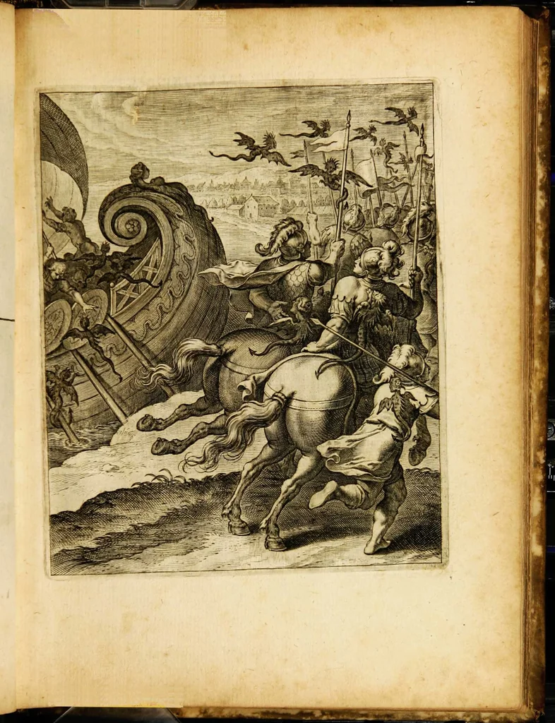 An illustration from Quinti Horatii Flacci emblemata: imaginibus in aes incisis, notisq[ue] illustrata, 1612, leaf 99