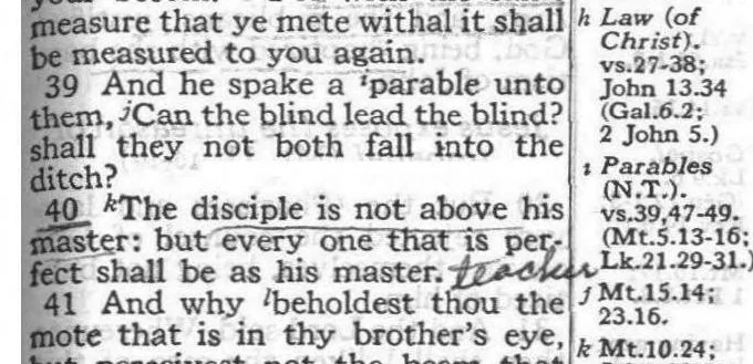 An illustration from Original 1917 Scofield Reference Study Bible Book of Luke, 1917, leaf 24