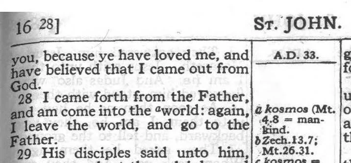 An illustration from Original 1917 Scofield Reference Study Bible Book of John, 1917, leaf 38