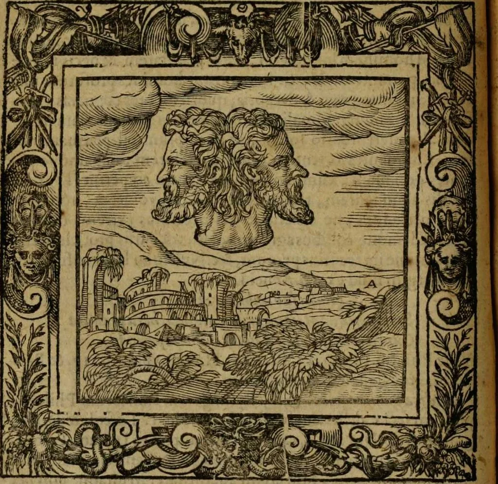 An illustration from Omnia Andreae Alciati v.c. emblemata [electronic resource]: cum commentariis, quibus emblematum omnium aperta origine, mens auctoris explicatur, & obscura omnia dubiáque illustrantur, 1581, leaf 118