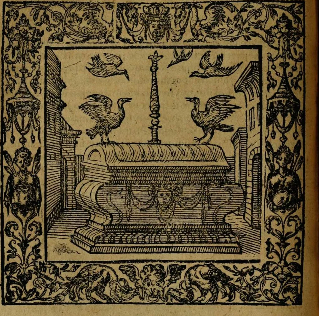 An illustration from Omnia Andreae Alciati v.c. emblemata [electronic resource]: cum commentariis, quibus emblematum omnium aperta origine, mens auctoris explicatur, & obscura omnia dubiáque illustrantur, 1581, leaf 198