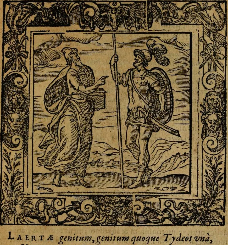 An illustration from Omnia Andreae Alciati v.c. emblemata [electronic resource]: cum commentariis, quibus emblematum omnium aperta origine, mens auctoris explicatur, & obscura omnia dubiáque illustrantur, 1581, leaf 207