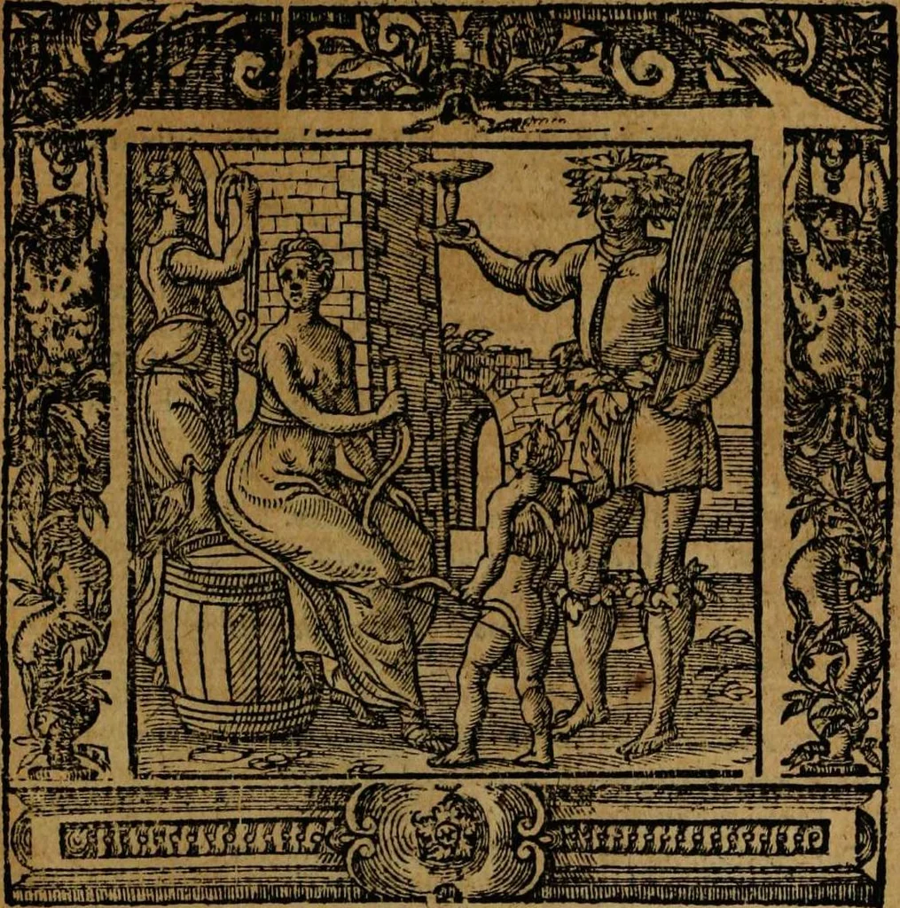An illustration from Omnia Andreae Alciati v.c. emblemata [electronic resource]: cum commentariis, quibus emblematum omnium aperta origine, mens auctoris explicatur, & obscura omnia dubiáque illustrantur, 1581, leaf 217
