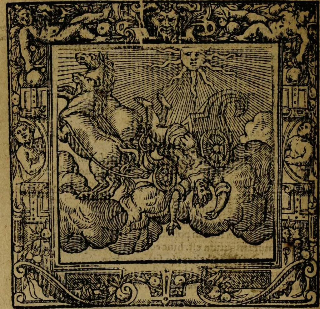 An illustration from Omnia Andreae Alciati v.c. emblemata [electronic resource]: cum commentariis, quibus emblematum omnium aperta origine, mens auctoris explicatur, & obscura omnia dubiáque illustrantur, 1581, leaf 252