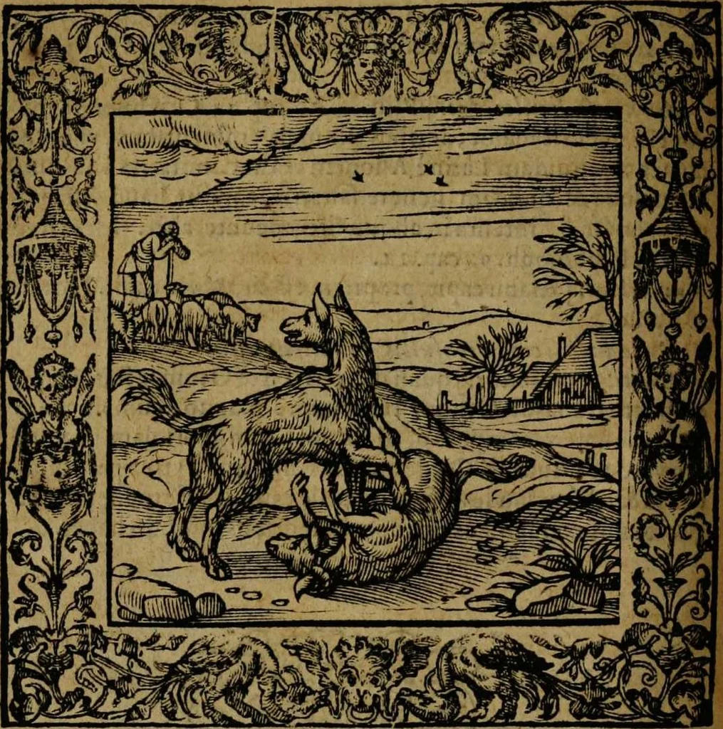 An illustration from Omnia Andreae Alciati v.c. emblemata [electronic resource]: cum commentariis, quibus emblematum omnium aperta origine, mens auctoris explicatur, & obscura omnia dubiáque illustrantur, 1581, leaf 278