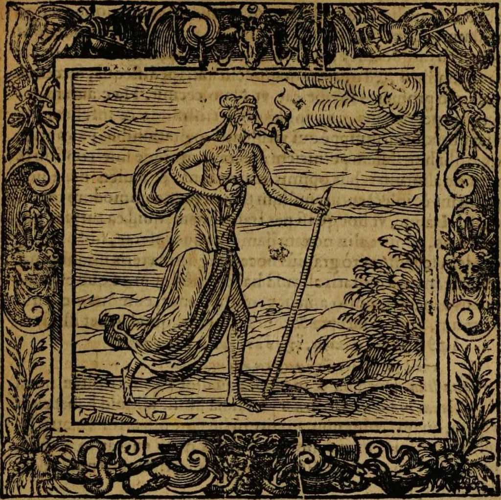 An illustration from Omnia Andreae Alciati v.c. emblemata [electronic resource]: cum commentariis, quibus emblematum omnium aperta origine, mens auctoris explicatur, & obscura omnia dubiáque illustrantur, 1581, leaf 297