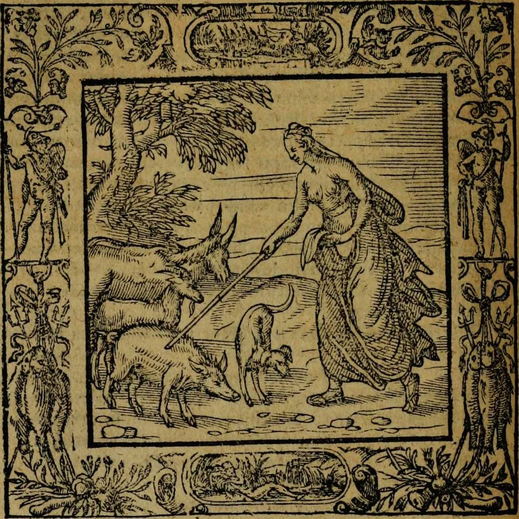 An illustration from Omnia Andreae Alciati v.c. emblemata [electronic resource]: cum commentariis, quibus emblematum omnium aperta origine, mens auctoris explicatur, & obscura omnia dubiáque illustrantur, 1581, leaf 310