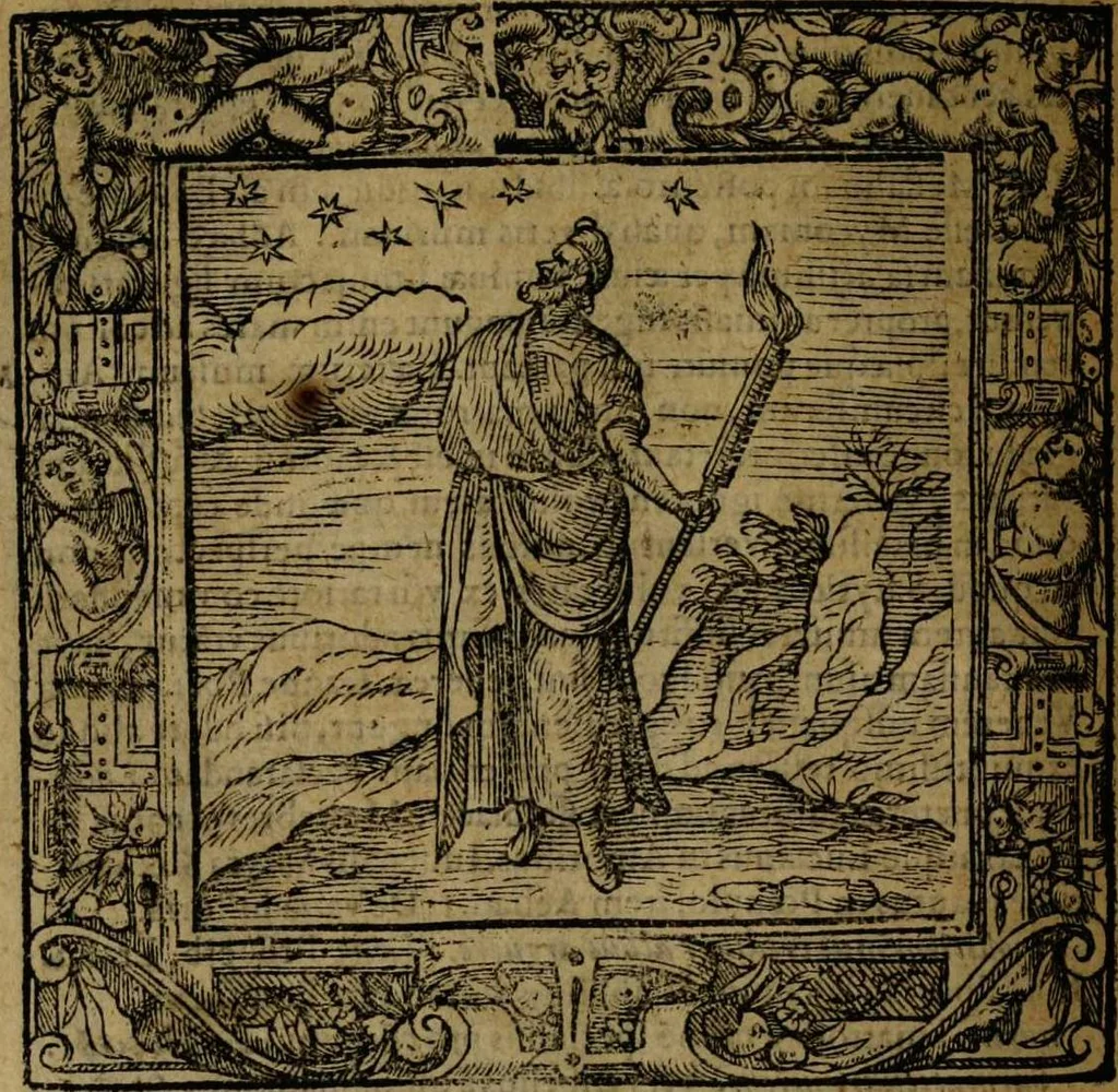 An illustration from Omnia Andreae Alciati v.c. emblemata [electronic resource]: cum commentariis, quibus emblematum omnium aperta origine, mens auctoris explicatur, & obscura omnia dubiáque illustrantur, 1581, leaf 322