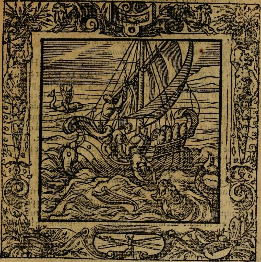 An illustration from Omnia Andreae Alciati v.c. emblemata [electronic resource]: cum commentariis, quibus emblematum omnium aperta origine, mens auctoris explicatur, & obscura omnia dubiáque illustrantur, 1581, leaf 349