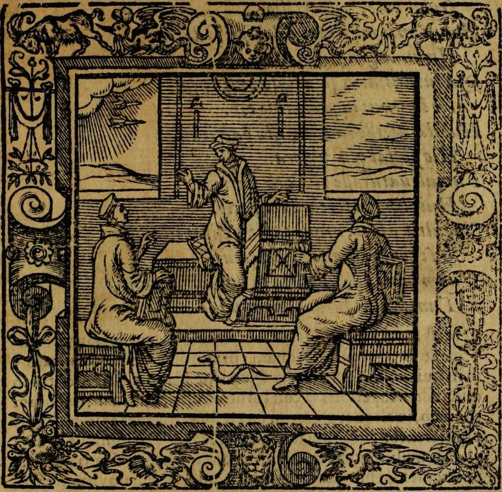 An illustration from Omnia Andreae Alciati v.c. emblemata [electronic resource]: cum commentariis, quibus emblematum omnium aperta origine, mens auctoris explicatur, & obscura omnia dubiáque illustrantur, 1581, leaf 365