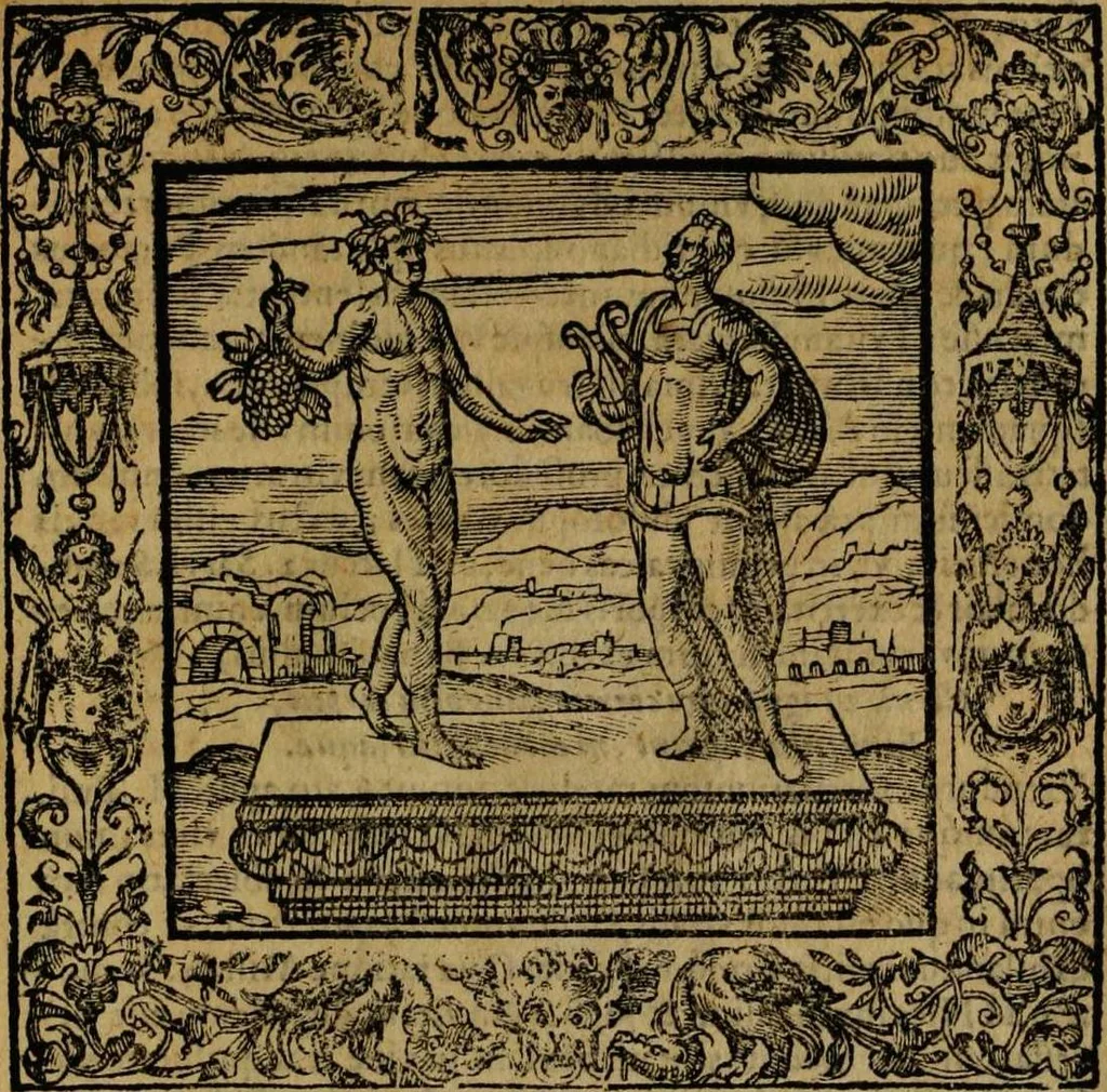 An illustration from Omnia Andreae Alciati v.c. emblemata [electronic resource]: cum commentariis, quibus emblematum omnium aperta origine, mens auctoris explicatur, & obscura omnia dubiáque illustrantur, 1581, leaf 375