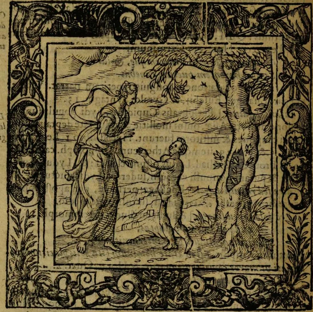 An illustration from Omnia Andreae Alciati v.c. emblemata [electronic resource]: cum commentariis, quibus emblematum omnium aperta origine, mens auctoris explicatur, & obscura omnia dubiáque illustrantur, 1581, leaf 420