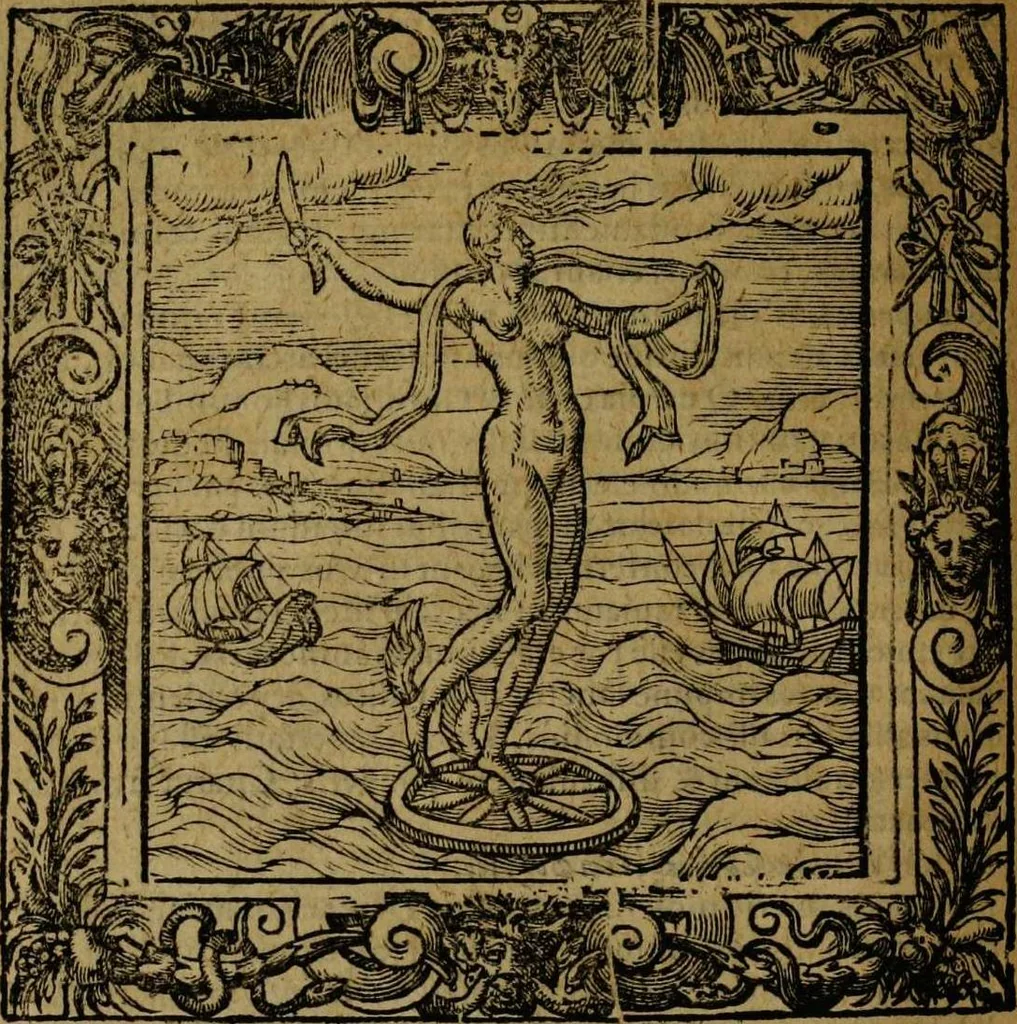 An illustration from Omnia Andreae Alciati v.c. emblemata [electronic resource]: cum commentariis, quibus emblematum omnium aperta origine, mens auctoris explicatur, & obscura omnia dubiáque illustrantur, 1581, leaf 464