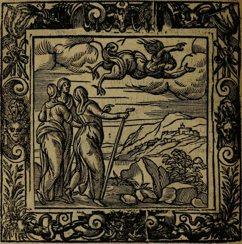 An illustration from Omnia Andreae Alciati v.c. emblemata [electronic resource]: cum commentariis, quibus emblematum omnium aperta origine, mens auctoris explicatur, & obscura omnia dubiáque illustrantur, 1581, leaf 494