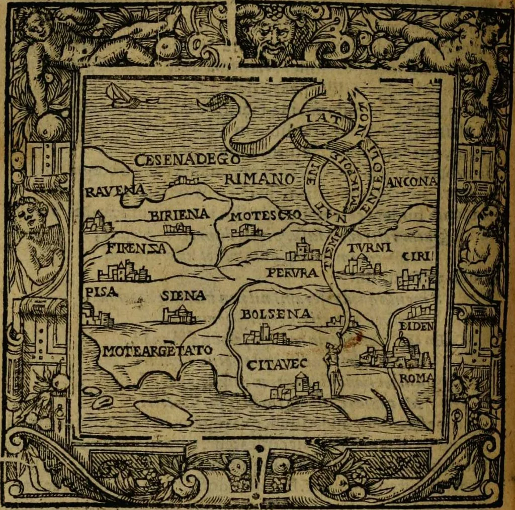 An illustration from Omnia Andreae Alciati v.c. emblemata [electronic resource]: cum commentariis, quibus emblematum omnium aperta origine, mens auctoris explicatur, & obscura omnia dubiáque illustrantur, 1581, leaf 504