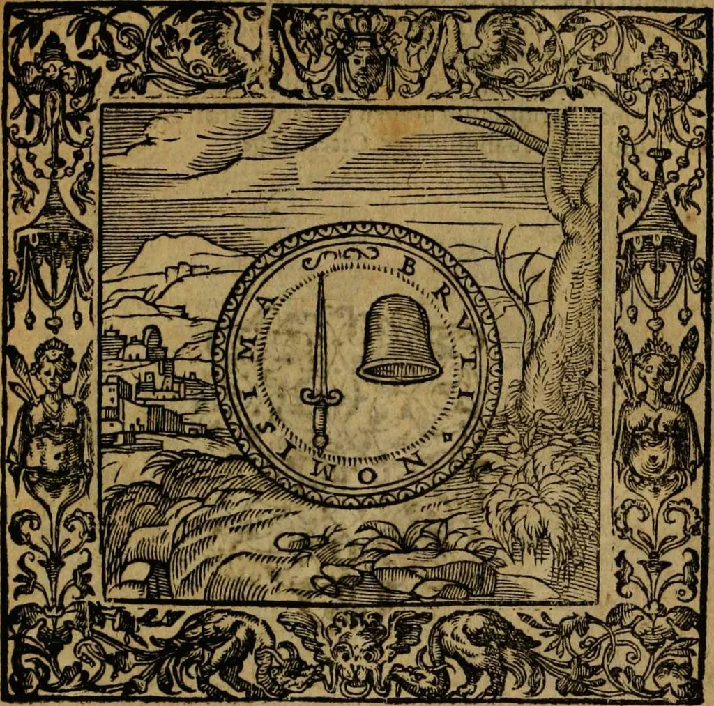An illustration from Omnia Andreae Alciati v.c. emblemata [electronic resource]: cum commentariis, quibus emblematum omnium aperta origine, mens auctoris explicatur, & obscura omnia dubiáque illustrantur, 1581, leaf 559