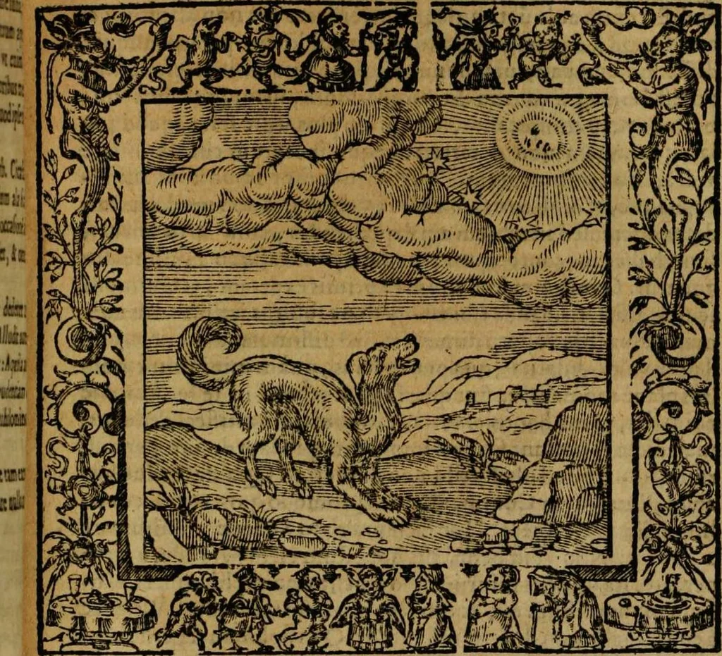 An illustration from Omnia Andreae Alciati v.c. emblemata [electronic resource]: cum commentariis, quibus emblematum omnium aperta origine, mens auctoris explicatur, & obscura omnia dubiáque illustrantur, 1581, leaf 597