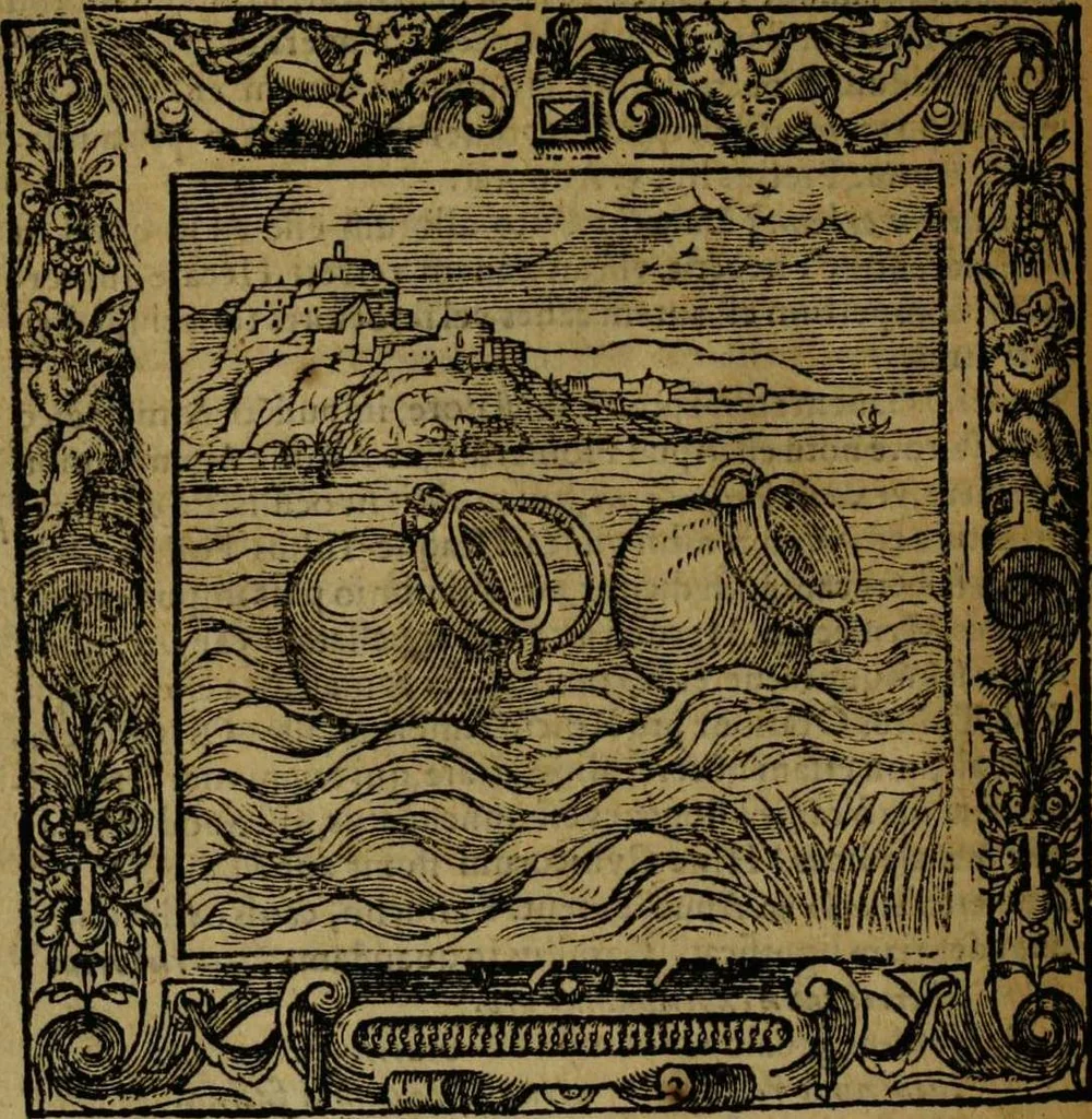 An illustration from Omnia Andreae Alciati v.c. emblemata [electronic resource]: cum commentariis, quibus emblematum omnium aperta origine, mens auctoris explicatur, & obscura omnia dubiáque illustrantur, 1581, leaf 600