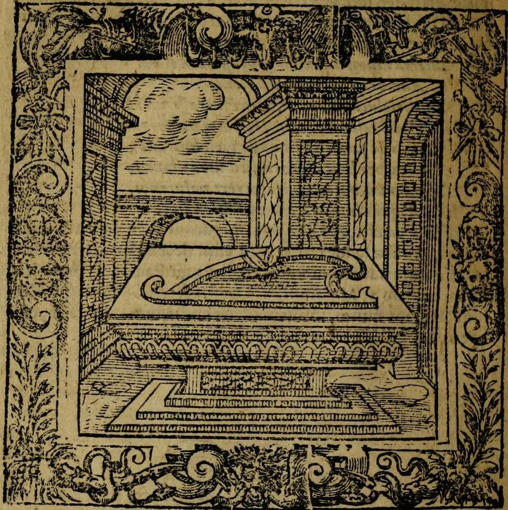 An illustration from Omnia Andreae Alciati v.c. emblemata [electronic resource]: cum commentariis, quibus emblematum omnium aperta origine, mens auctoris explicatur, & obscura omnia dubiáque illustrantur, 1581, leaf 664
