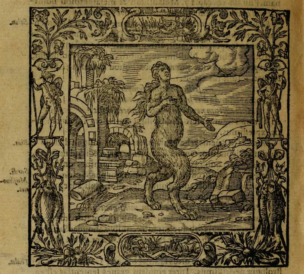 An illustration from Omnia Andreae Alciati v.c. emblemata [electronic resource]: cum commentariis, quibus emblematum omnium aperta origine, mens auctoris explicatur, & obscura omnia dubiáque illustrantur, 1581, leaf 676